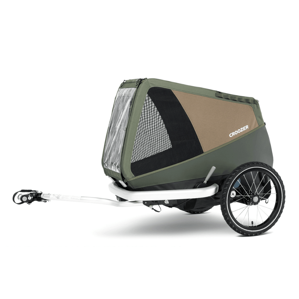 Croozer Enna Dog Bike Trailer 35kg Moss Green Free UK Shipping Hitch A Bike