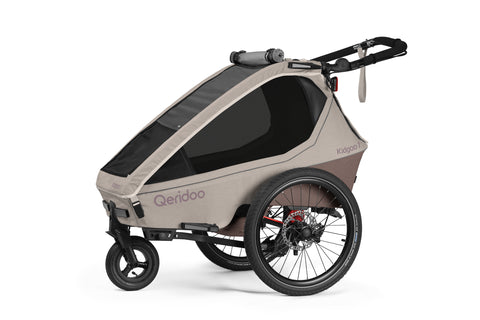 Qeridoo Kidgoo 1 Pro Gen 2 | Single-Seater Child Bike Trailer | Barista Brown