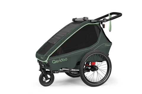 Qeridoo Kidgoo 1 | Forest Green | Child Bike Trailer