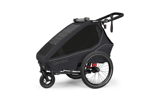 Qeridoo Kidgoo 1 | Single-Seater Child Bike Trailer | Phantom Grey