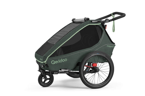Qeridoo Kidgoo 2 | Two-Seater Child Bike Trailer | Forest Green