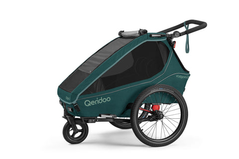 Qeridoo Kidgoo 2 | Two-Seater Child Bike Trailer | Pacific Blue