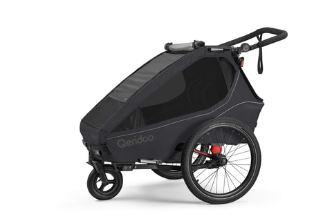 Qeridoo Kidgoo 2 | Two-Seater Child Bike Trailer | Phantom Grey