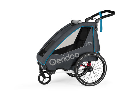 Qeridoo QUPA 1 | Blue | Single-Seater Child Bike Trailer