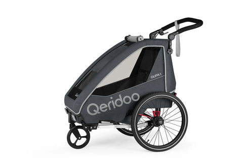 Qeridoo QUPA 1 | Single-Seater Child Bike Trailer | Grey
