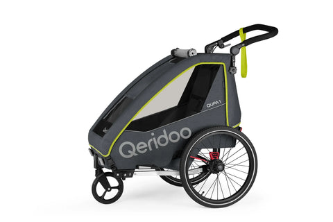 Qeridoo QUPA 1 | Single-Seater Child Bike Trailer | Lime