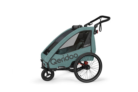Qeridoo QUPA 1 Plus | Mineral Blue | Single-Seater Child Bike Trailer