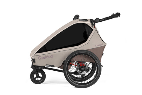 Qeridoo Kidgoo 1 Pro Gen 2 | Single-Seater Child Bike Trailer | Barista Brown
