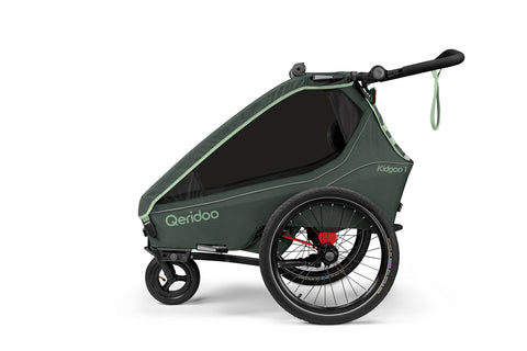 Qeridoo Kidgoo 1 | Forest Green | Child Bike Trailer