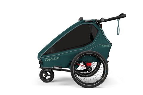 Qeridoo Kidgoo 2 | Two-Seater Child Bike Trailer | Pacific Blue