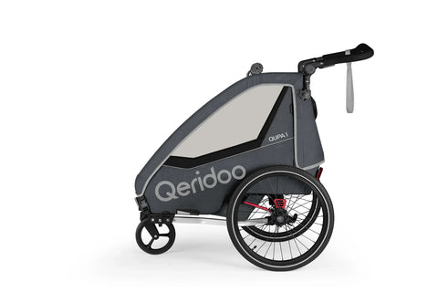 Qeridoo QUPA 1 | Single-Seater Child Bike Trailer | Grey