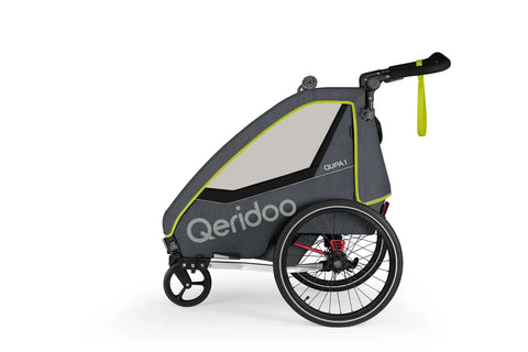 Qeridoo QUPA 1 | Single-Seater Child Bike Trailer | Lime