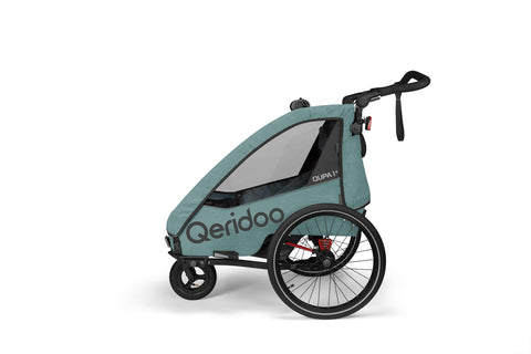 Qeridoo QUPA 1 Plus | Single-Seater Child Bike Trailer | Mineral Blue
