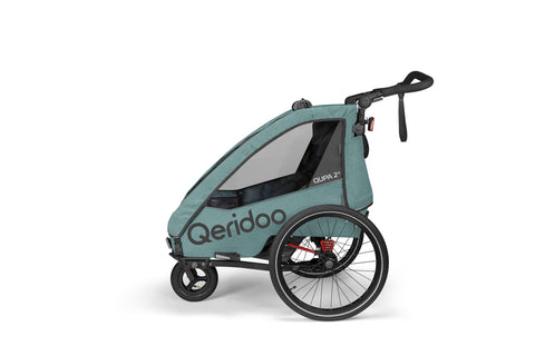 Qeridoo QUPA 2 Plus | Two-Seater Child Bike Trailer | Mineral Blue