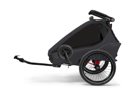Qeridoo Kidgoo 2 | Two-Seater Child Bike Trailer | Phantom Grey