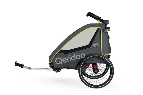 Qeridoo QUPA 1 | Single-Seater Child Bike Trailer | Lime
