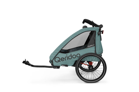 Qeridoo QUPA 1 Plus | Mineral Blue | Single-Seater Child Bike Trailer