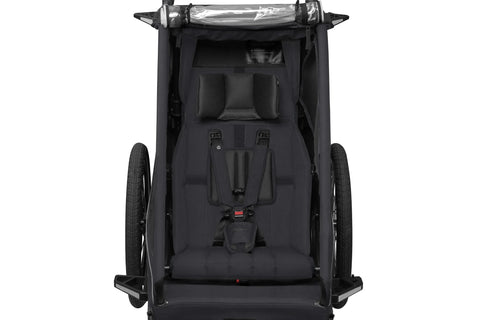 Qeridoo Kidgoo 1 | Single-Seater Child Bike Trailer | Phantom Grey