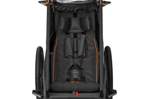 Qeridoo Kidgoo 1 Sport Gen 2 | Single-Seater Child Bike Trailer | Orange | FIDLOCK Edition