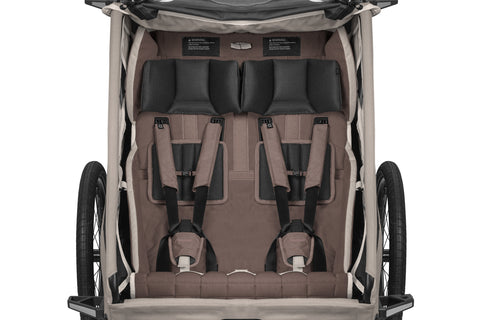 Qeridoo Kidgoo 2 Pro Gen 2 | Two-Seater Child Bike Trailer | Barista Brown