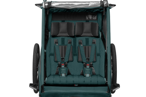 Qeridoo Kidgoo 2 | Two-Seater Child Bike Trailer | Pacific Blue