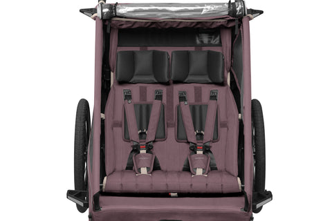 Qeridoo Kidgoo 2 | Two-Seater Child Bike Trailer | Wildberry Violet (Limited Edition)