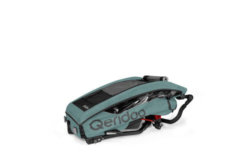 Qeridoo QUPA 1 Plus | Mineral Blue | Single-Seater Child Bike Trailer