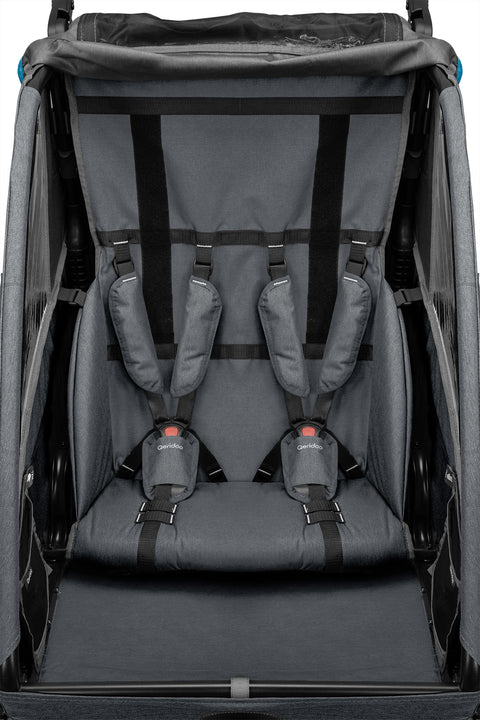 Qeridoo QUPA 2 | Two-Seater Child Bike Trailer | Blue