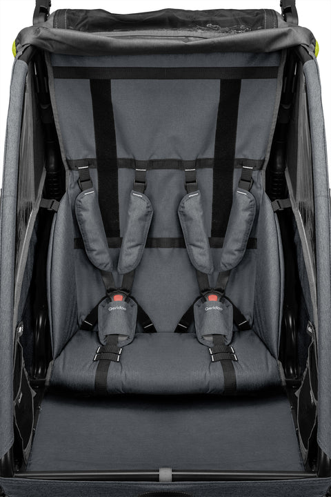 Qeridoo QUPA 2 | Two-Seater Child Bike Trailer | Lime