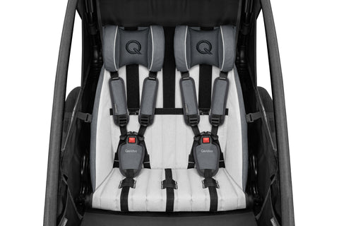 Qeridoo Sportrex 2 | Two-Seater Child Bike Trailer | Jeans Blue  (Limited Edition)