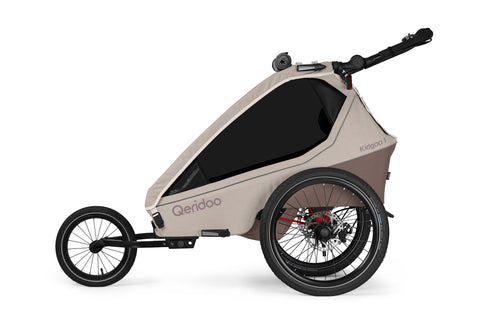 Qeridoo Kidgoo 1 Pro Gen 2 | Single-Seater Child Bike Trailer | Barista Brown
