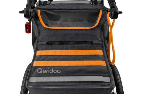 Qeridoo Kidgoo 1 Sport Gen 2 | Single-Seater Child Bike Trailer | Orange | FIDLOCK Edition