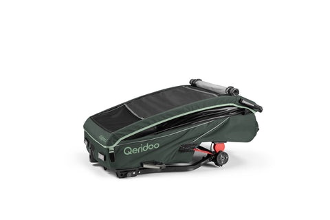 Qeridoo Kidgoo 2 | Two-Seater Child Bike Trailer | Forest Green