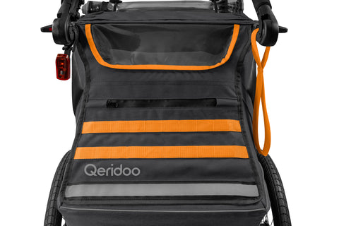 Qeridoo Kidgoo 2 Sport Gen 2 | Two-Seater Child Bike Trailer | Orange | FIDLOCK Edition