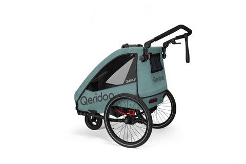Qeridoo QUPA 1 Plus | Single-Seater Child Bike Trailer | Mineral Blue