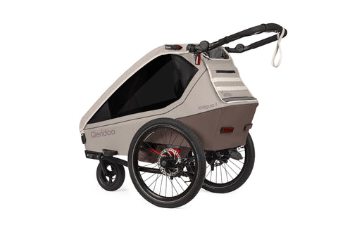 Qeridoo Kidgoo 1 Pro Gen 2 | Single-Seater Child Bike Trailer | Barista Brown