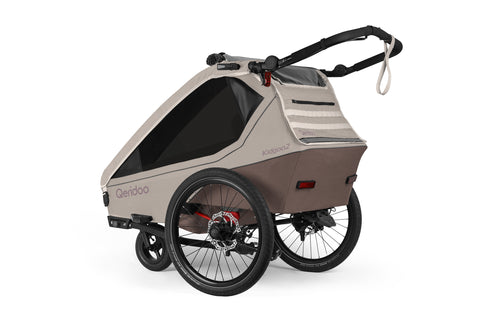 Qeridoo Kidgoo 2 Pro Gen 2 | Two-Seater Child Bike Trailer | Barista Brown