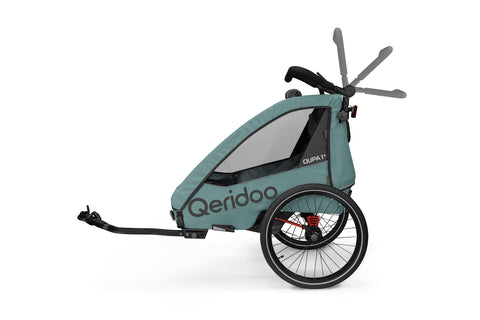 Qeridoo QUPA 1 Plus | Mineral Blue | Single-Seater Child Bike Trailer
