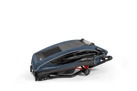 Qeridoo Sportrex 2 | Two-Seater Child Bike Trailer | Jeans Blue  (Limited Edition)