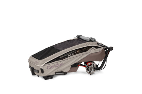 Qeridoo Kidgoo 1 Pro Gen 2 | Single-Seater Child Bike Trailer | Barista Brown