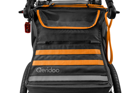 Qeridoo Kidgoo 1 | Single-Seater Child Bike Trailer | Orange | FIDLOCK Edition