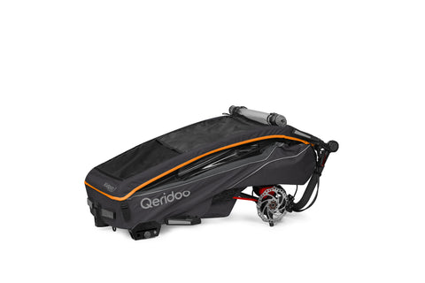 Qeridoo Kidgoo 1 Sport Gen 2 | Single-Seater Child Bike Trailer | Orange | FIDLOCK Edition
