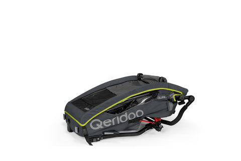 Qeridoo QUPA 2 | Two-Seater Child Bike Trailer | Lime