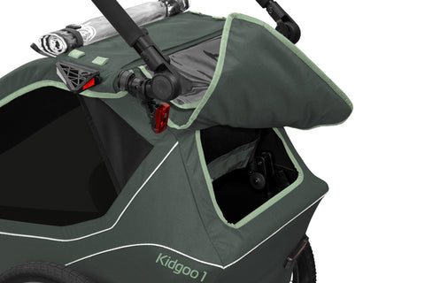Qeridoo Kidgoo 1 | Forest Green | Child Bike Trailer