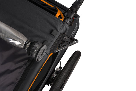 Qeridoo Kidgoo 2 Sport Gen 2 | Two-Seater Child Bike Trailer | Orange | FIDLOCK Edition