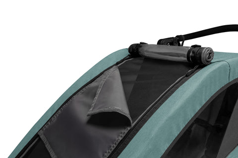 Qeridoo QUPA 1 Plus | Mineral Blue | Single-Seater Child Bike Trailer