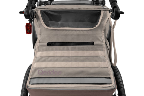 Qeridoo Kidgoo 1 Pro Gen 2 | Single-Seater Child Bike Trailer | Barista Brown