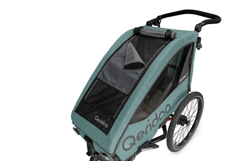 Qeridoo QUPA 1 Plus | Mineral Blue | Single-Seater Child Bike Trailer