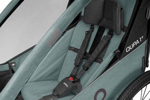 Qeridoo QUPA 1 Plus | Mineral Blue | Single-Seater Child Bike Trailer