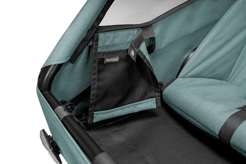 Qeridoo QUPA 2 Plus | Two-Seater Child Bike Trailer | Mineral Blue